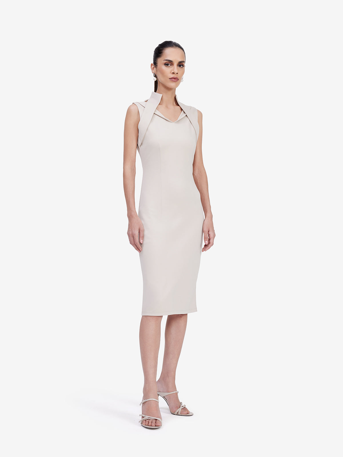 Ivory Bodycon Midi Dress