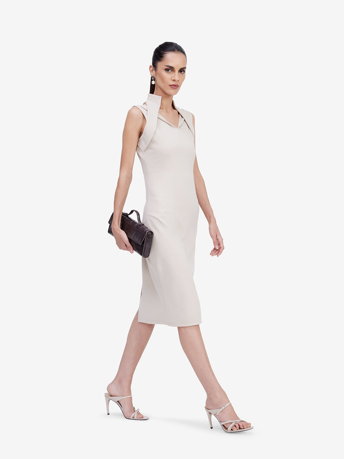 Ivory Bodycon Midi Dress