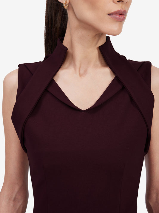 Wine Bodycon Midi Dress