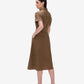 Brown Belted Shirt Dress