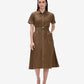 Brown Belted Shirt Dress