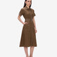 Brown Belted Shirt Dress