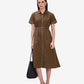 Brown Belted Shirt Dress