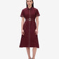 Maroon Belted Shirt Dress