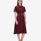 Maroon Belted Shirt Dress