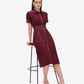 Maroon Belted Shirt Dress