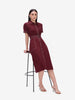 Maroon Belted Shirt Dress