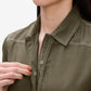 Olive Belted Shirt Dress