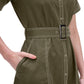Olive Belted Shirt Dress