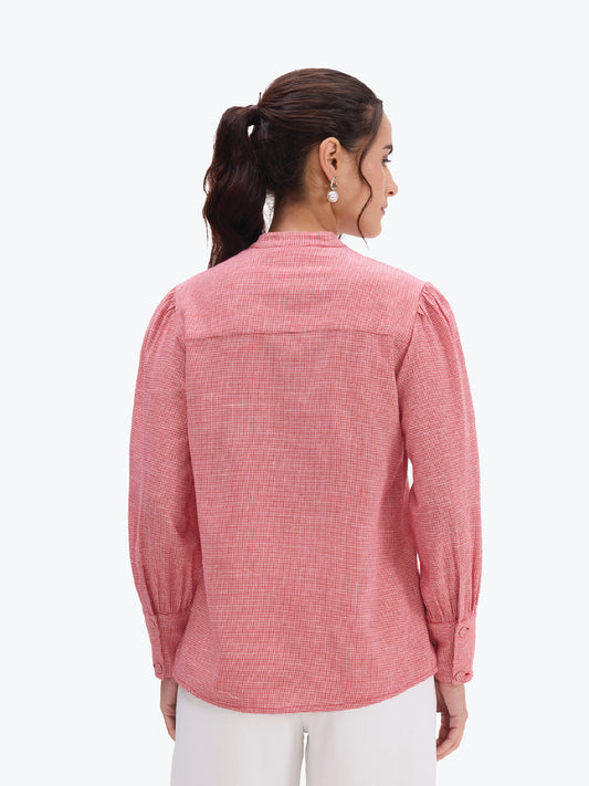Red Victorian Ruffle Shirt