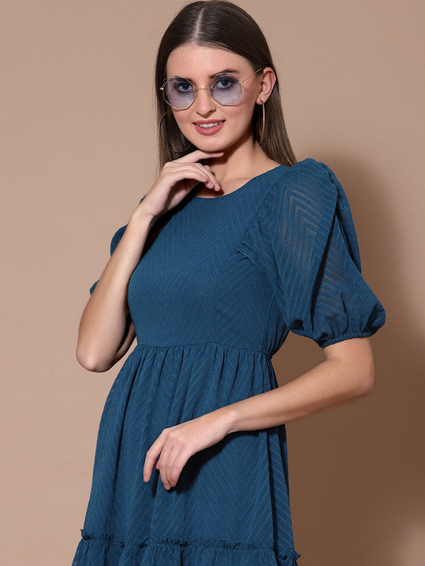 Odour Free Round Neck Mini Dress For Women