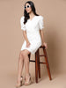White V Neck Wrap Dress