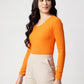 Orange Round Neck Top