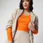 Orange Round Neck Top