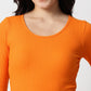 Orange Round Neck Top