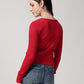 Red Ribbed T-Shirt