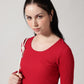 Red Ribbed T-Shirt