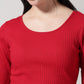 Red Ribbed T-Shirt