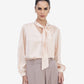 Beige Satin Tie-Up Top
