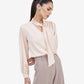 Beige Satin Tie-Up Top