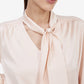 Beige Satin Tie-Up Top