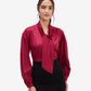 Maroon Tie-Up Satin Top
