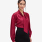 Maroon Tie-Up Satin Top