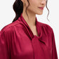 Maroon Tie-Up Satin Top