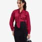 Maroon Tie-Up Satin Top