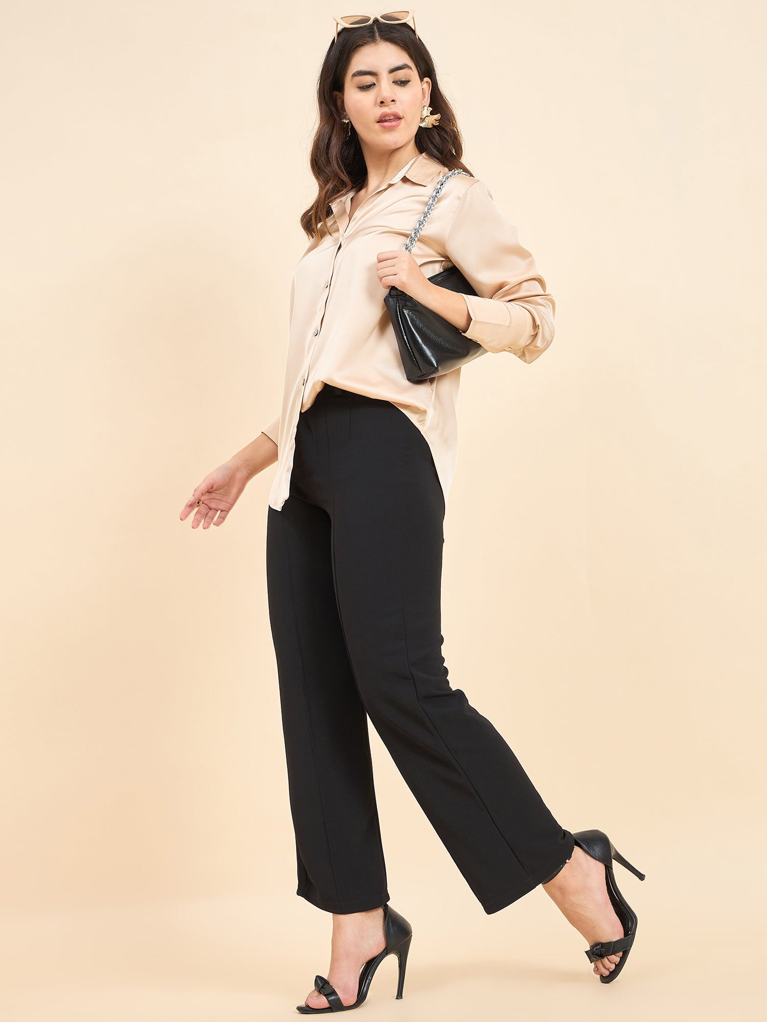 Beige Premium Satin Wear Shirt