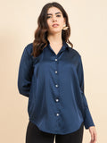 Blue Premium Satin Shirt