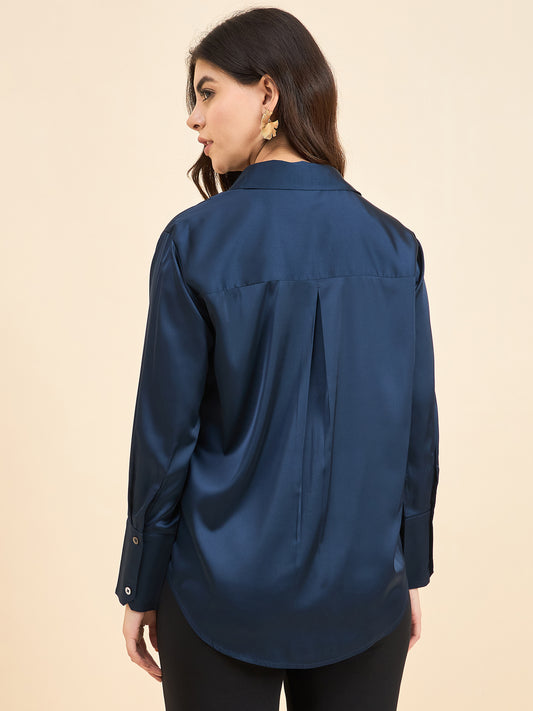 Blue Premium Satin Shirt