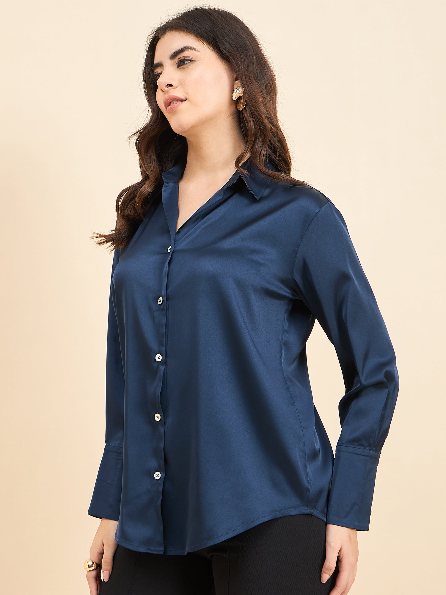Blue Premium Satin Shirt