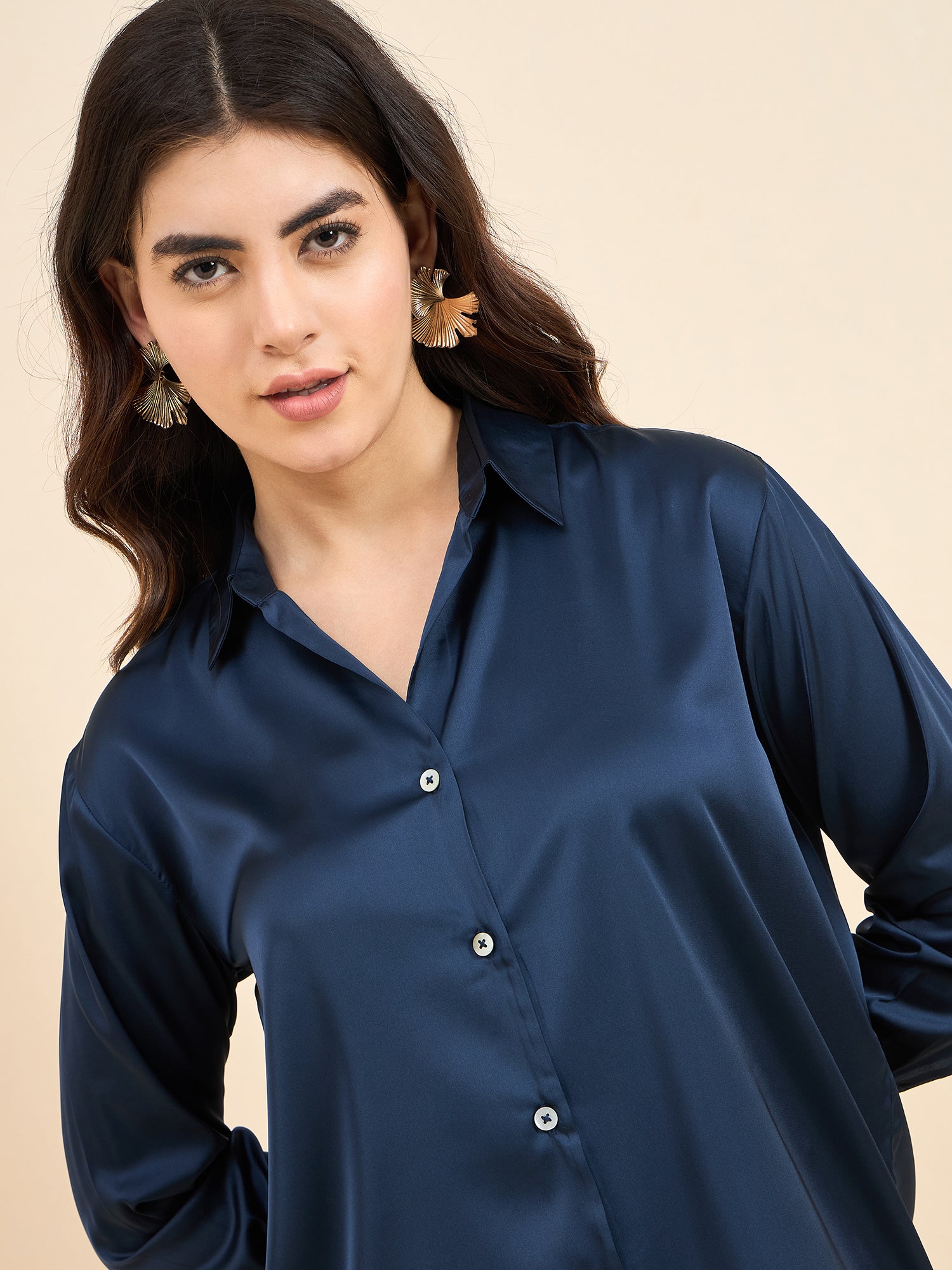 Blue Premium Satin Shirt