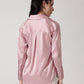 Pink Satin Spread Collar Shirt
