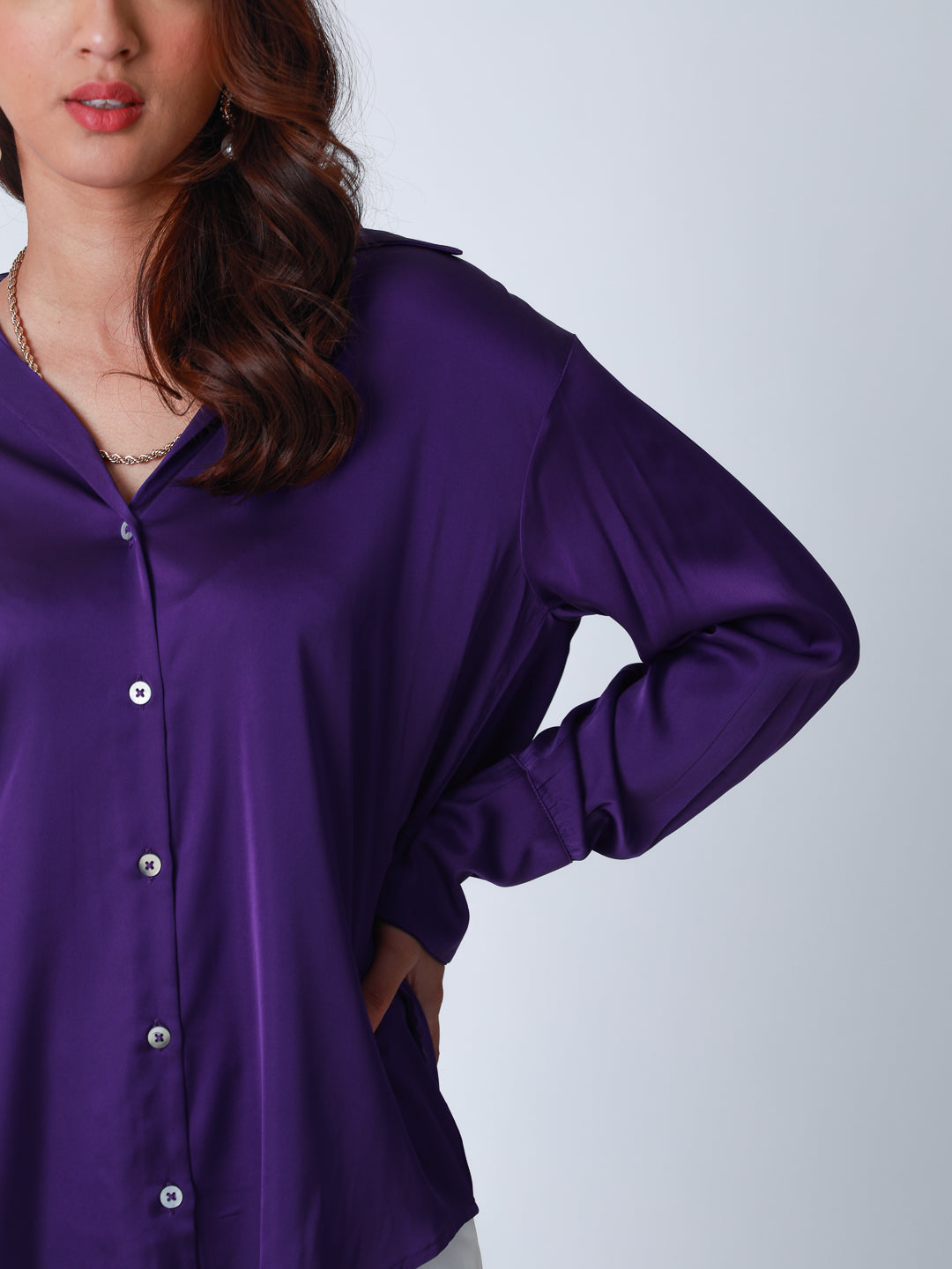 Purple Premium Satin Wear Shirt