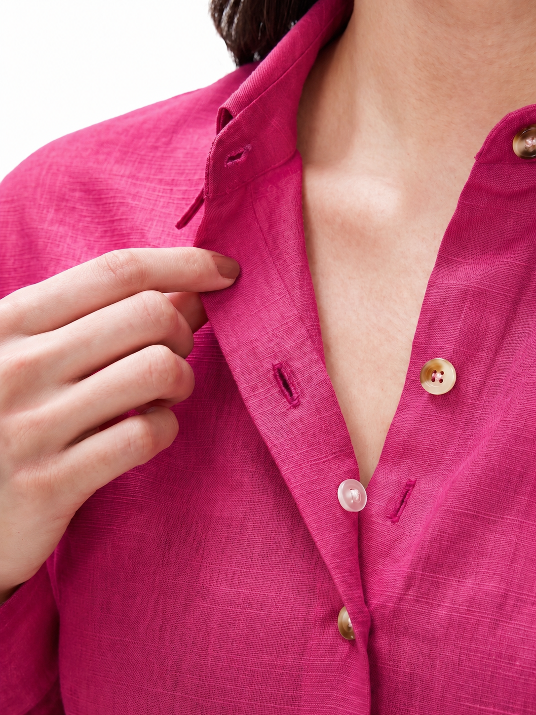 Fuchsia Pink Linen Shirt