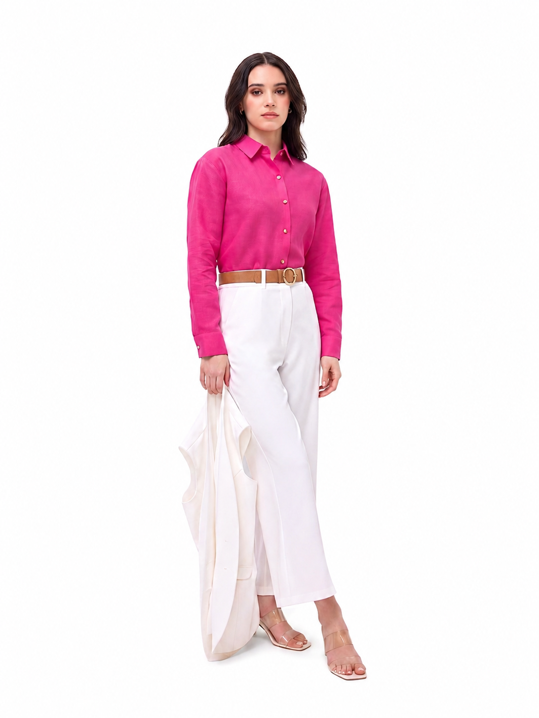 Fuchsia Pink Linen Shirt