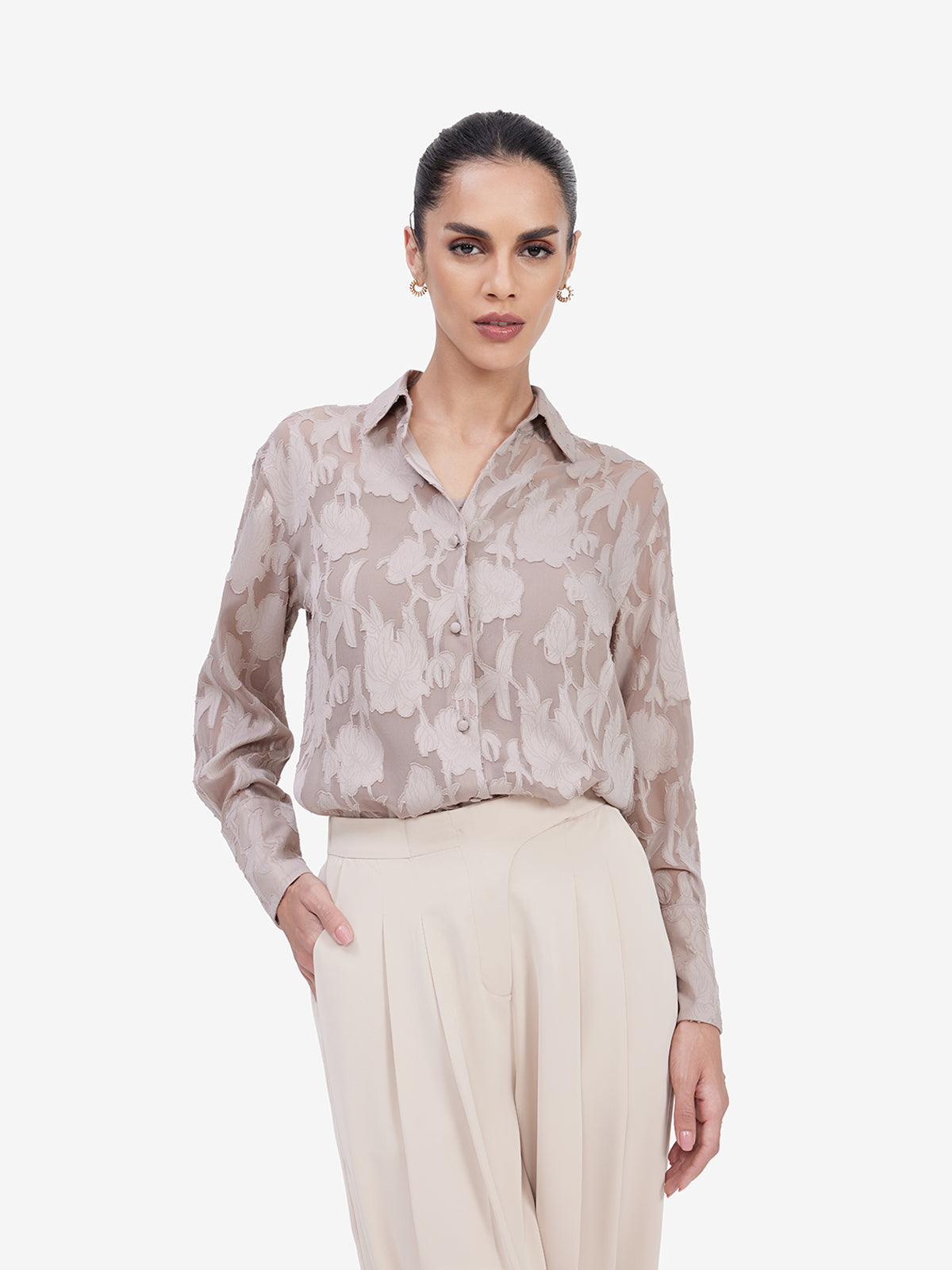 Fawn Jacquard Shirt
