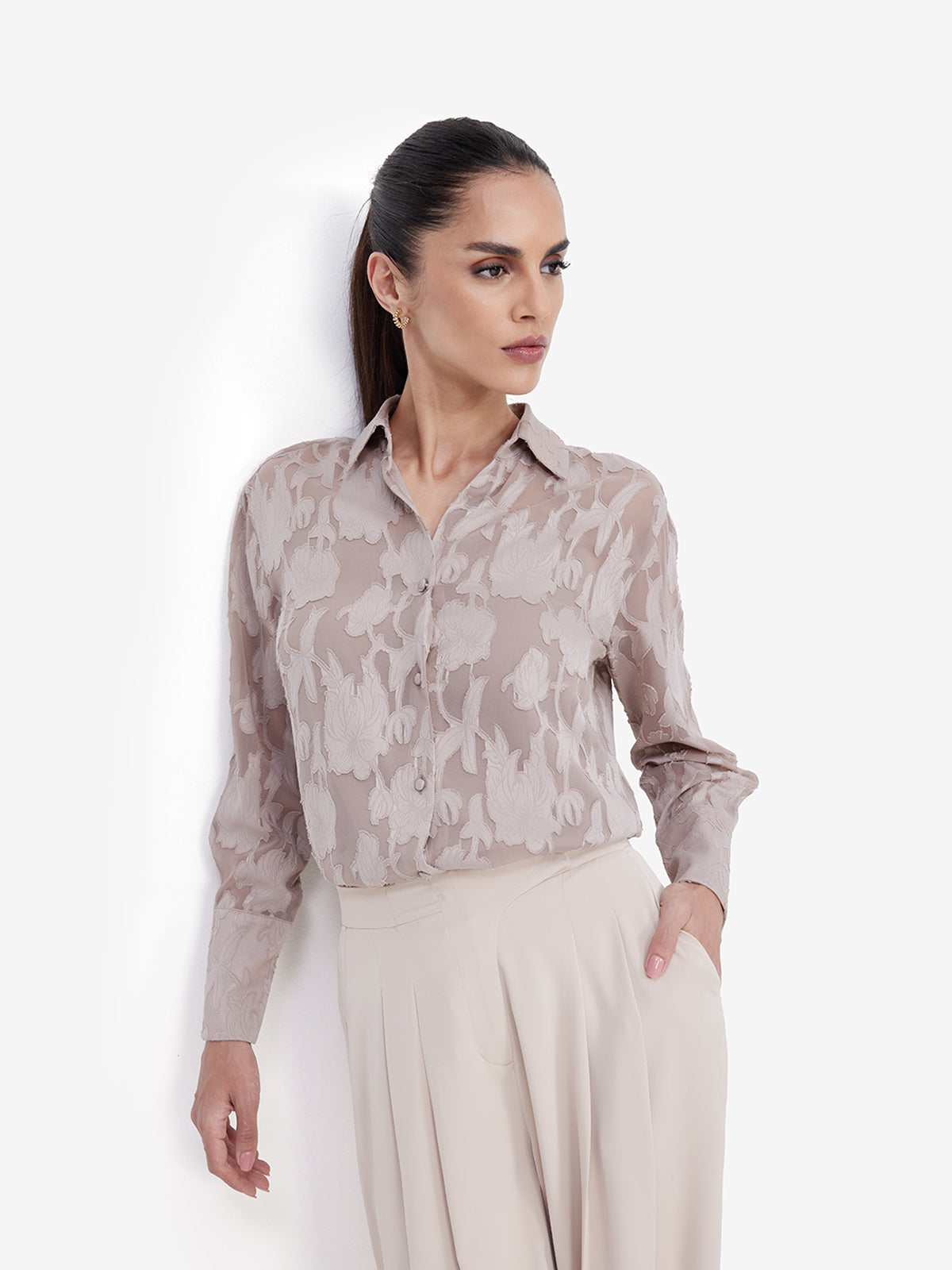 Fawn Jacquard Shirt