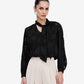 Black Jacquard Tie-Up Top