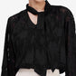 Black Jacquard Tie-Up Top