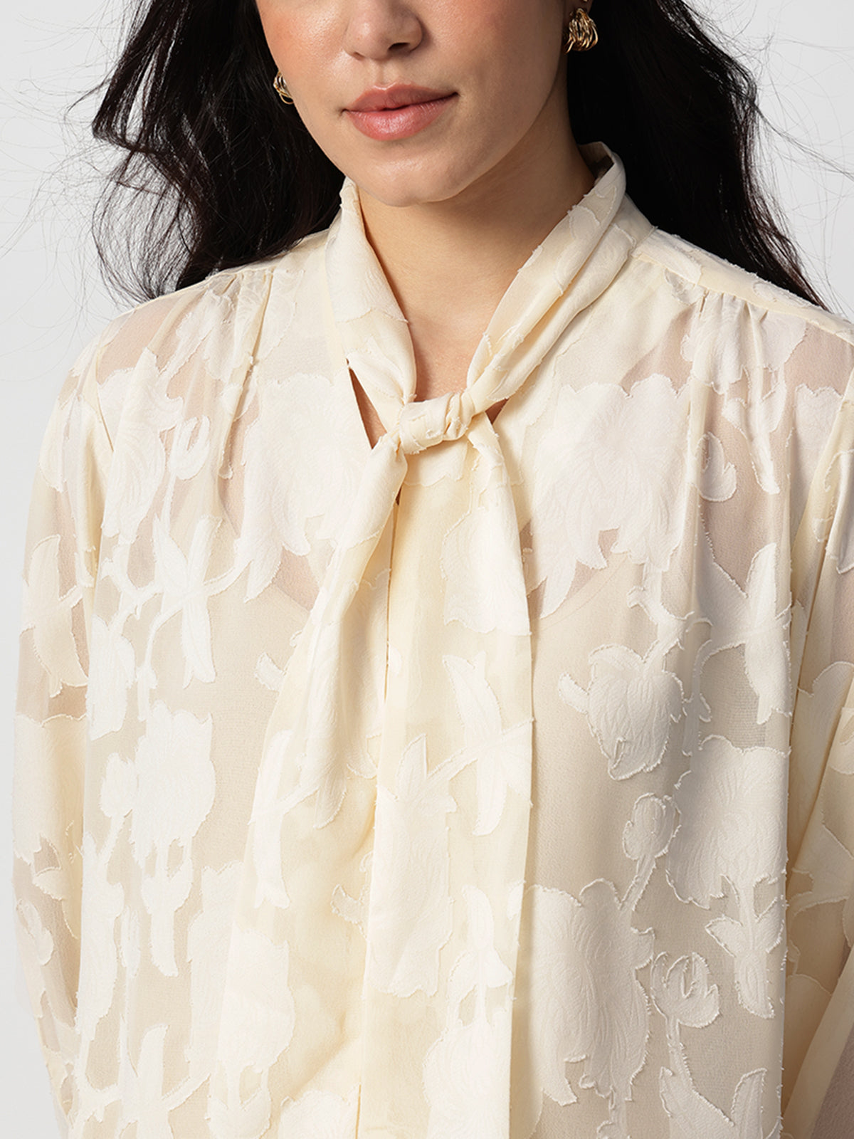 Jacquard Premium Satin Tie Top