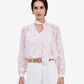 Pink Jacquard Tie-Up Top