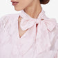 Pink Jacquard Tie-Up Top