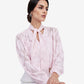Pink Jacquard Tie-Up Top