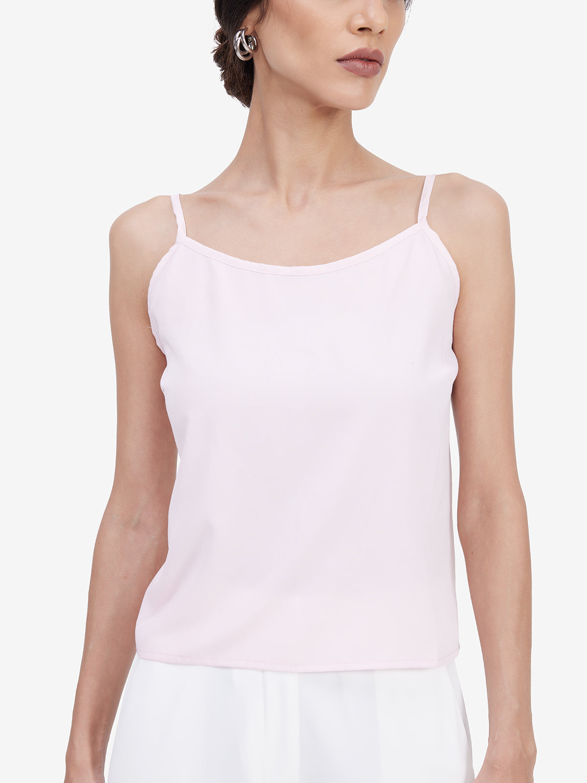 Pink Jacquard Tie-Up Top