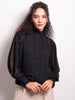 Georgette Laced Black Casual Shirt