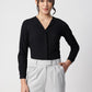 Black Crepe Cuban Collar Shirt