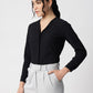 Black Crepe Cuban Collar Shirt
